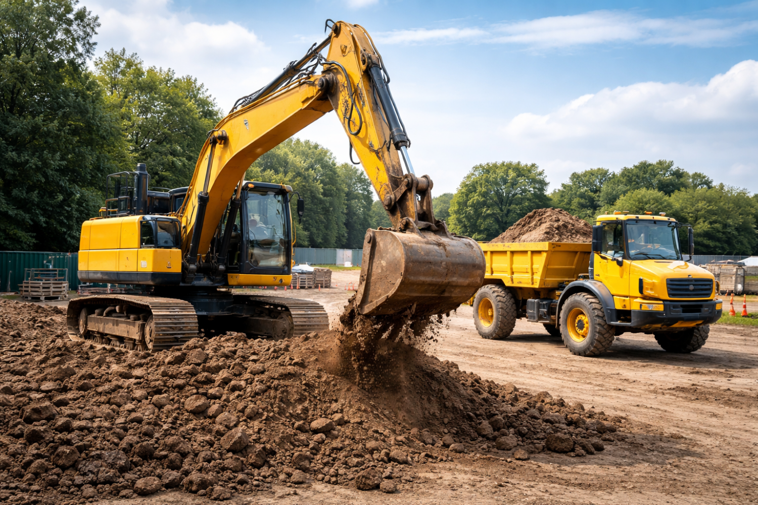 Excavator and dumper plant training